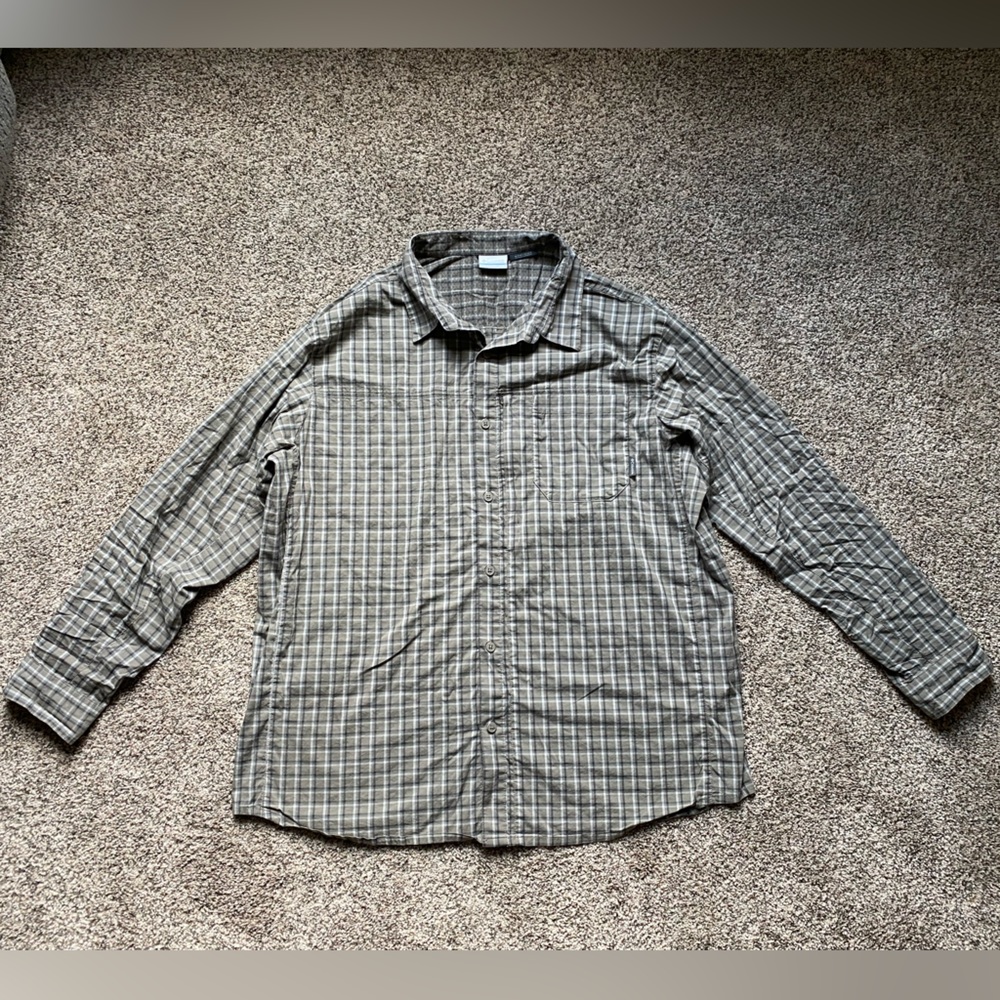 Men’s Columbia Plaid Long Sleeve Polo